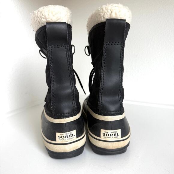 SOREL Waterproof Winter Boots Black Faux Shearling Women Size 11 Snow Mountain - Picture 5 of 7